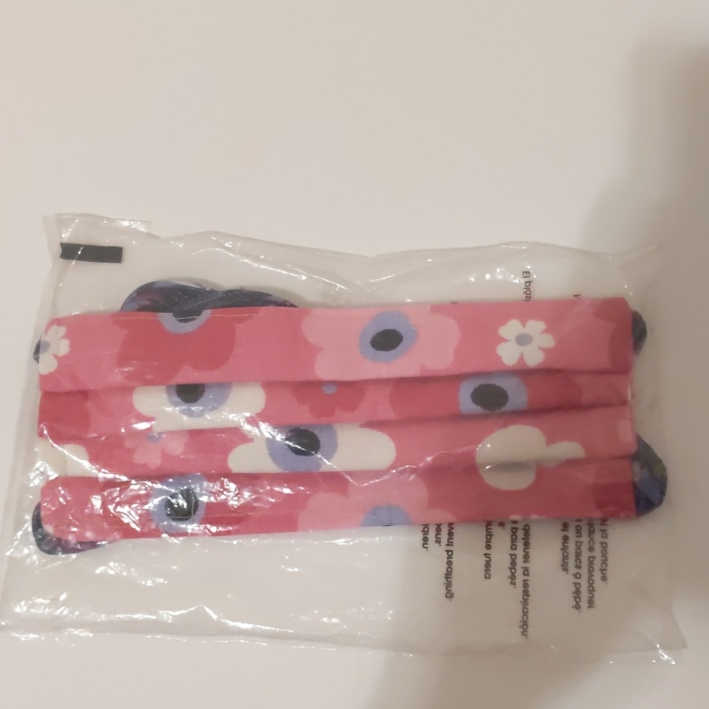 Pink Floral Mask with ties